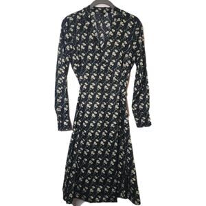BROOKS BROTHERS Zac Posen Blossom Long Sleeves True Wrap Midi Dress, Size 6